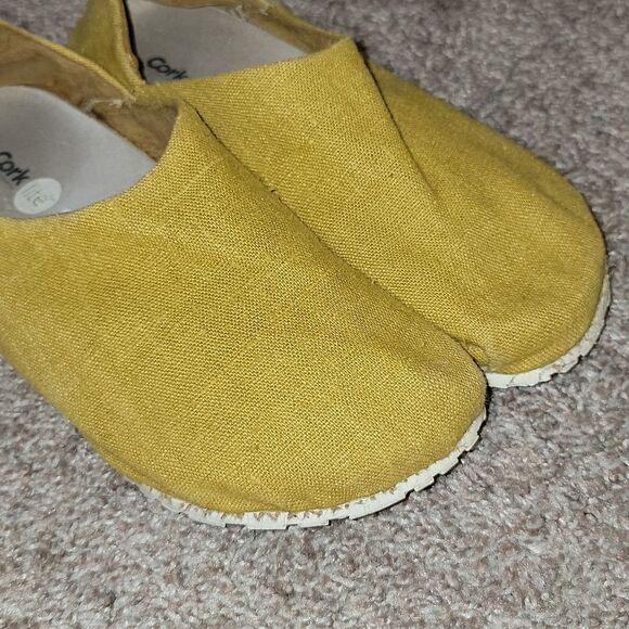 OTZ Cork Lite Espadrille Slip On Mustard Yellow Canvas Caveman Shoes Size 6.5 - Picture 10 of 10